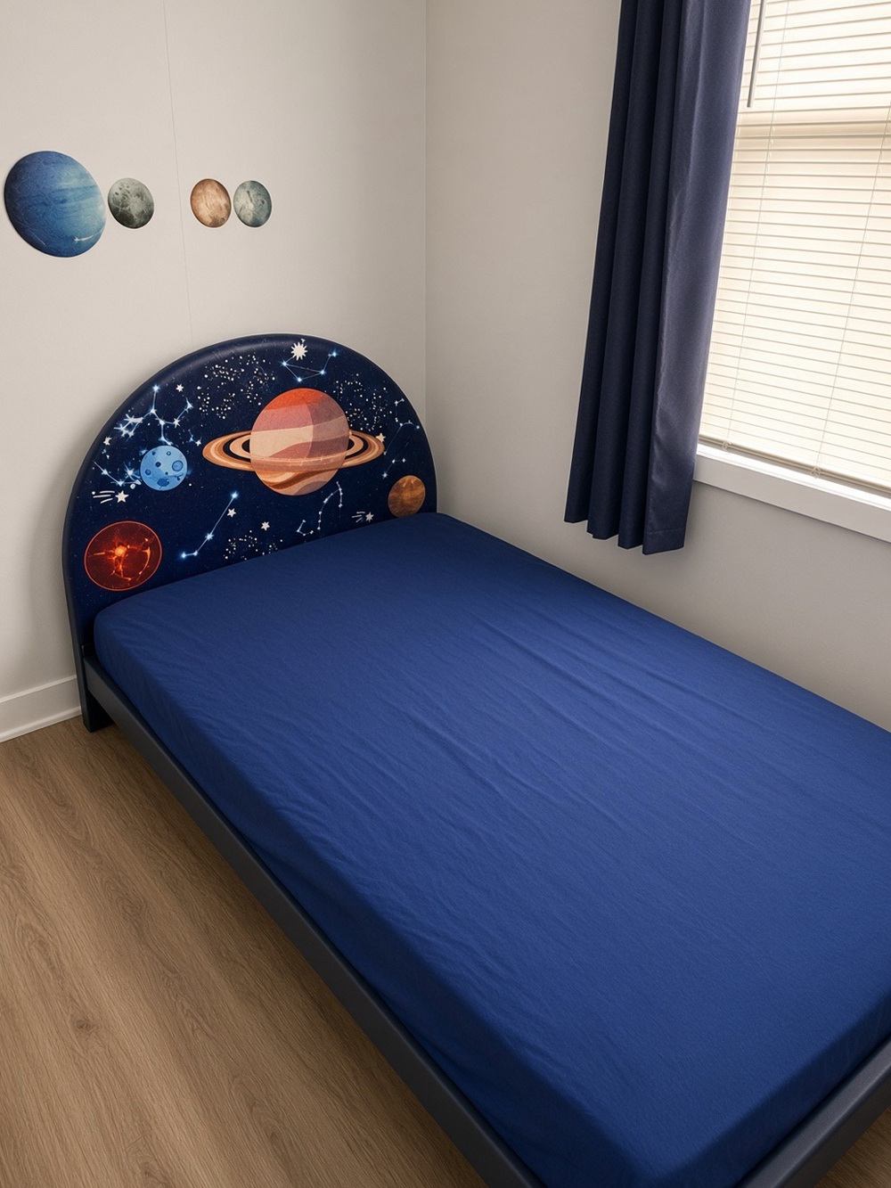 Space Galaxy Twin Bed Frame - Deep Blue